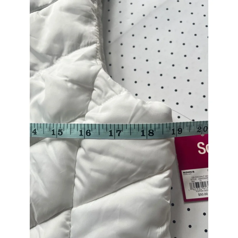 Womens Puffer Vest Coconut White Quilted Full Zip Mock Neck JG94Z002RS Size M